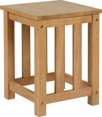 Richmond Oak Varnish 2 Stools, The stools are crafted in Rubber Wood finished in Oak Varnish