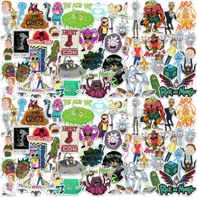 Rick And Morty Deluxe Stickers (Pack of 100) Multicoloured (One Size)