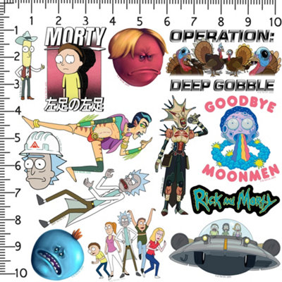 Rick And Morty Deluxe Stickers (Pack of 50) Multicoloured (One Size)