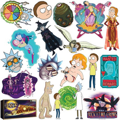 Rick And Morty Deluxe Stickers (Pack of 50) Multicoloured (One Size)