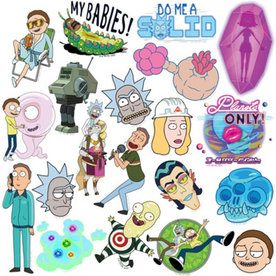 Rick And Morty Deluxe Stickers (Pack of 50) Multicoloured (One Size)
