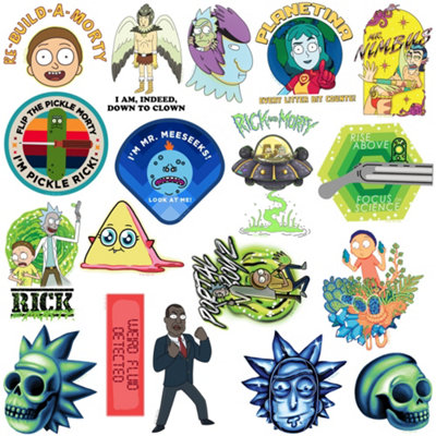 Rick And Morty Deluxe Trendy Stickers (Pack of 50) Multicoloured (One Size)