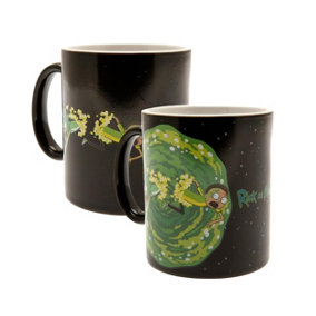 Rick And Morty Official Portal Heat Changing Mug Black/Green (One Size)