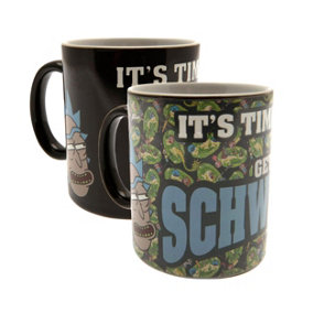 Rick And Morty Official Schwifty Heat Changing Mug Black/Green (One Size)