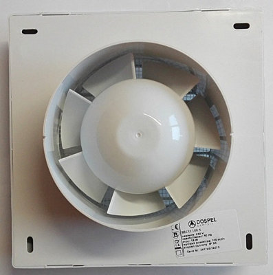 RICO 120 mm Axial Bathroom Ventilation Fan Model S White ABS IPX4 Class ...