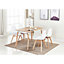 Rico Halo Dining Set with Oak Table and 4 White Chairs