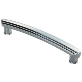 Ridge Design Curved Cabinet Pull Handle 160mm Fixing Centres Polished Chrome