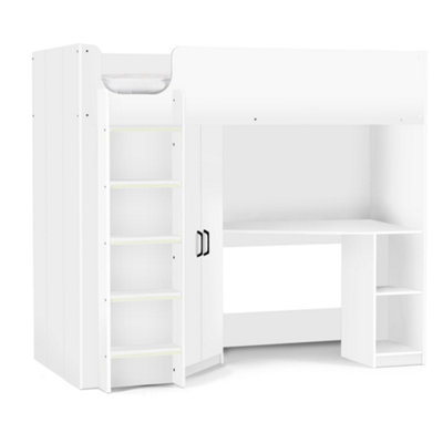 Ridge High Sleeper - All White - Single (90cm)
