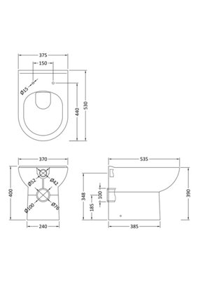 Ridley D Shape Back To Wall Toilet Pan & Soft Close Seat - White - Balterley