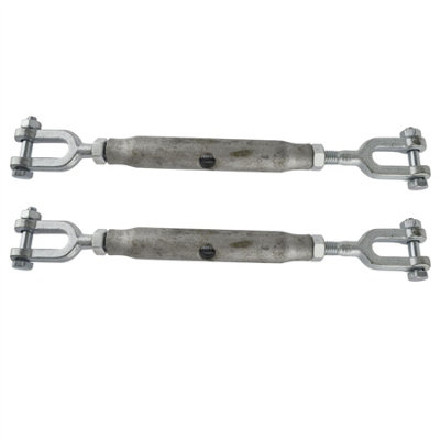 Rigging Screw 8mm Galvanised Jaw to Jaw 2 PACK Turnbuckle Straining DK66