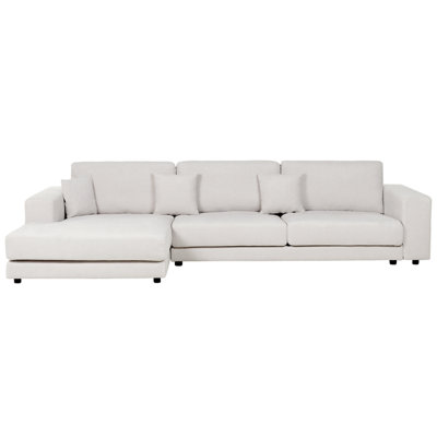 Right Hand 4 Seater Corner Sofa White LOFOTEN