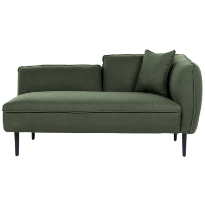 Right Hand Boucle Chaise Lounge Dark Green CHEVANNES
