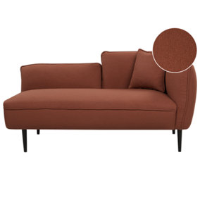 Right Hand Boucle Chaise Lounge Dark Red CHEVANNES