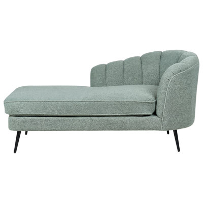 Right Hand Boucle Chaise Lounge Green ALLIER