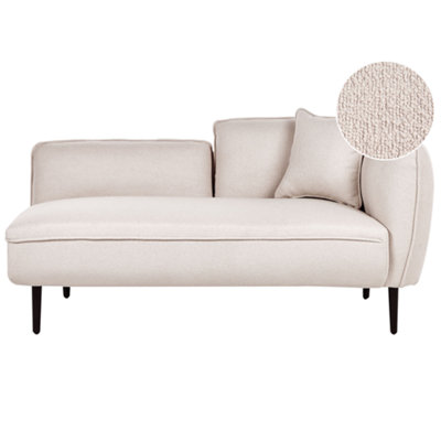 Right Hand Boucle Chaise Lounge Light Beige CHEVANNES