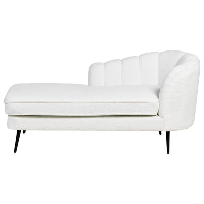 Right Hand Boucle Chaise Lounge Off-White ALLIER