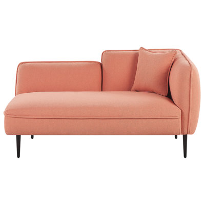 Right Hand Boucle Chaise Lounge Peach Pink CHEVANNES