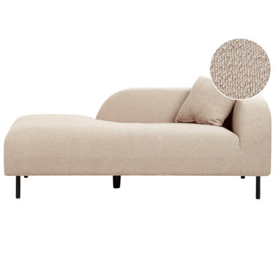 Right Hand Boucle Chaise Lounge Taupe LE CRAU