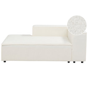 Right Hand Boucle Chaise Lounge White APRICA
