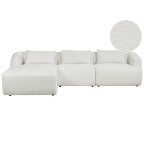 Right Hand Boucle Corner Sofa White SVANSELE