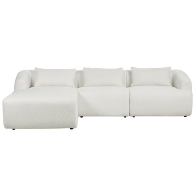 Right Hand Boucle Corner Sofa White SVANSELE