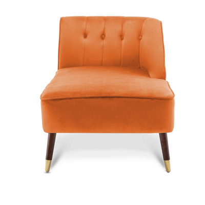 Right Hand Chaise Lounge in Velvet Orange
