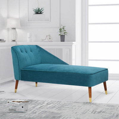 Right Hand Chaise Lounge in Velvet Teal
