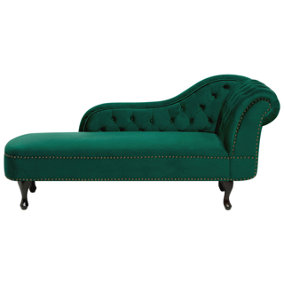 Right Hand Chaise Lounge Velvet Green NIMES