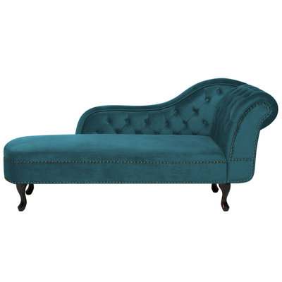 Right Hand Chaise Lounge Velvet Teal NIMES