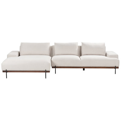 Right Hand Corner Fabric Sofa Beige MARIFERD