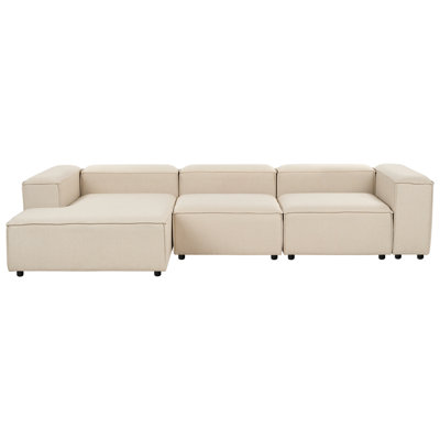 Right-Hand Corner Sofa ARDAL Fabric Beige 4 Seater Right Hand