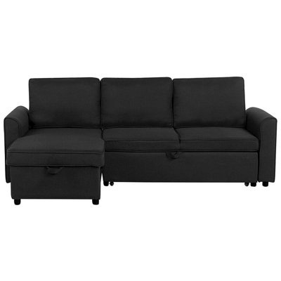 Right-Hand Corner Sofa NESNA Black Fabric