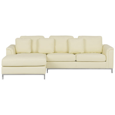 Right-Hand Corner Sofa OSLO Beige Leather