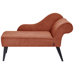 Right Hand Fabric Chaise Lounge Red BIARRITZ