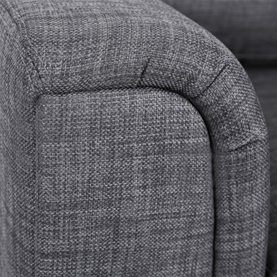 Right Hand Fabric Corner Sofa with Ottoman Grey OSLO