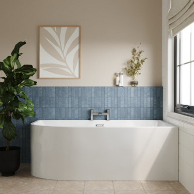 Right Hand J-Shaped Freestanding Bath from Balterley - 1700mm x 740mm