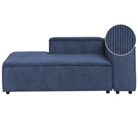 Right Hand Jumbo Cord Chaise Lounge Blue APRICA