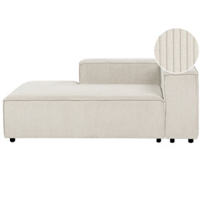 Right Hand Jumbo Cord Chaise Lounge Off-White APRICA