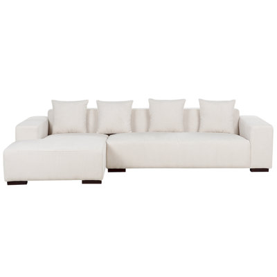 Right Hand Jumbo Cord Corner Sofa Off-White LUNGO