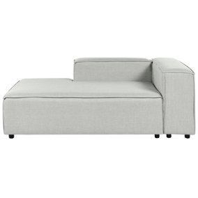 Right Hand Linen Chaise Lounge Grey APRICA