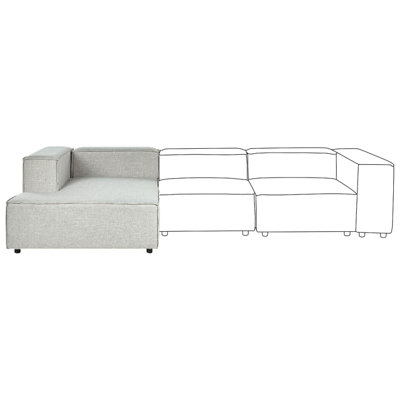 Right Hand Linen Chaise Lounge Grey APRICA