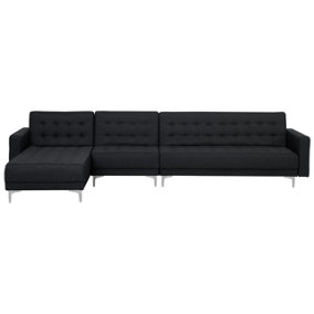 Right Hand Modular Fabric Sofa Graphite Grey ABERDEEN