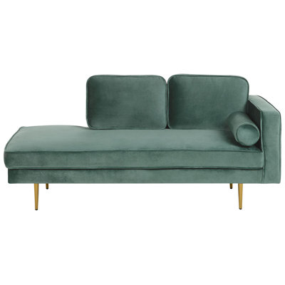 Right Hand Velvet Chaise Lounge Mint Green MIRAMAS