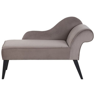 Right Hand Velvet Chaise Lounge Taupe BIARRITZ | DIY at B&Q