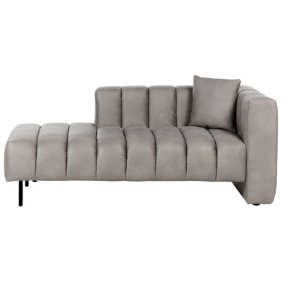 Right Hand Velvet Chaise Lounge Taupe LANNILS