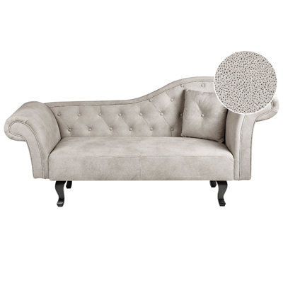 Right Hand Velvet Chaise Lounge Taupe LATTES II