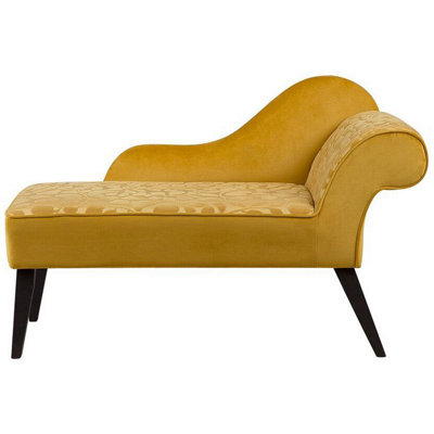 Right Hand Velvet Chaise Lounge Yellow BIARRITZ | DIY at B&Q
