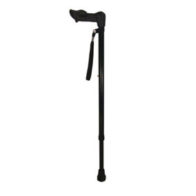 Right Handed Ergonomic Handled Walking Stick - Extendable - 10 Height Settings
