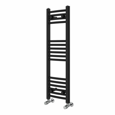 Right Radiators 1000x300 mm Curved Heated Towel Rail Radiator Bathroom Ladder Warmer Black