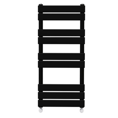 Right Radiators 1000x450 mm Flat Panel Heated Towel Rail Radiator Bathroom Ladder Warmer Black